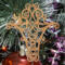 Handmade Wooden Victorian Style Fretwork Cross Christmas Tree Ornament - Made In USA