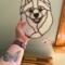American Eskimo Stained Glass Suncatcher