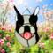 Boston Terrier Puppy Stained Glass Suncatcer