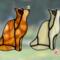 Cat with Crystal Butterfly shown in- Light Brown (l), Cream/Ivory (r).