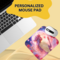 Personalized mouse pad. Fairy mouse pad custom name option with crown and glowing full moon, 