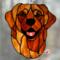 Golden Retriever Stained Glass Suncatcher- in Golden color.