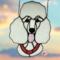 Poodle Stained Glass Suncatcher- white