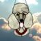 Poodle Stained Glass Suncatcher- gray