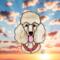 Poodle Stained Glass Suncatcher- apricot
