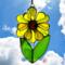 Sunflower stained glass suncatcher.