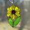 Sunflower stained glass suncatcher.