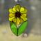 Sunflower stained glass suncatcher.