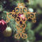 Handcrafted Wooden Victorian Style Fretwork Christian Cross - Made In US
