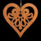 Handcrafted Wooden Victorian Style Heart Christmas Tree Ornament - Made In USA