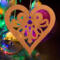 Handcrafted Wooden Victorian Style Heart Christmas Tree Ornament - Made In USA