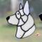 German Shepherd Ornament in White