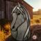 Arabian Horse- gray- by Robin C. Hary of Robin's Glass World