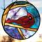 Cardinal-Are You Okay- 10" Panel- in Multi Blue- By Robin C. Hary of Robin's Glass World