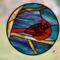 Cardinal-Are You Okay- 10" Panel- in Multi Blue- By Robin C. Hary of Robin's Glass World