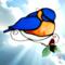 Bluebird suncatcher in direct sunlight.