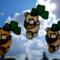 Saint Pat's Bear stained glass suncatchers by Robin C. Hary of Robin's Glass World.