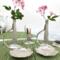 little vases and toothpick holder hand made from antique silverware Narcissus pattern, two fluted edge trinket tea bag dishes made from silverplated tray