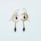 Handmade crescent moon earrings with sapphire beads and gold-filled hooks.