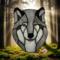 Wolf Suncatcher by Robin C. Hary- shown in Gray and White.
