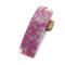 Pink and white fused glass French barrette