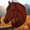 Quarter Horse Stained Glass Suncatcher by Robin C. Hary in Chestnut with brown mane.