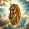 Tennessee Walking Horse Suncatcher by Robin C. Hary- Palomino with Star marking.