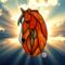 Tennessee Walking Horse Suncatcher by Robin C. Hary-  light chestnut with long blasé, snip and lip markings.