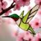 Hummingbird Stained Glass Suncatcher- large 6 1/2"
