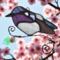 Hummingbird Stained glass suncatcher- sitting 3.5"- in purple.
