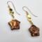 Handmade earrings with jasper star stones and gold moon phase accents on 14k gold-filled wires.