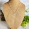 Dainty Mother of Pearl Sterling Silver Necklace on Bust