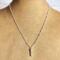 Dainty Mother of Pearl Sterling Silver Necklace Close Up on Bust