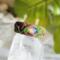 Opal, Polymer Clay and Stainless Steel Glow in the Dark Fantasy Ring