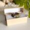 Opal, Polymer Clay and Stainless Steel Glow in the Dark Fantasy Ring in Packaging
