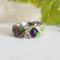 Amethyst Polymer Clay and Stainless Steel Ring