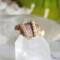 Rhodonite and Gold Colored Sterling Silver Ring