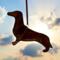Dachshund Stained Glass Ornament by Robin C. Hary- Red