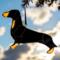 Dachshund Stained Glass Ornament by Robin C. Hary- Black and Tan.