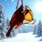 Cardinal stained glass ornament made with red, reddish/orange, and amber. glass. The cardinals, one male and one female are sitting on a wire branch  leaning into each other in a loving manner.