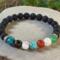 handmade beautiful black lava stretchy bracelet