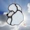 Poodle stained glass ornament shown in white.