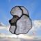 Poodle stained glass ornament shown in gray.