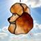 Poodle Stained glass ornament shown in Apricot.