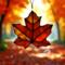 Sugar Maple Leaf Ornament- made of a glass that has red, orange and yellow swirled within it, giving the look of a real sugar maple leaf.