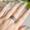 Northern Lights Glow in the Dark Polymer Clay and Stainless Steel Ring Being Worn