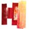 Hand dyed quilting cotton scrap bundle in shades of red, orange and yellow