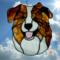 Australian Shepherd stained glass suncatcher in Red Tricolor.