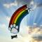 Rainbow Bridge Suncatcher- White Paw- with optional bone tag
