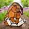 Floppy the stained glass rabbit in Gold/Brown
